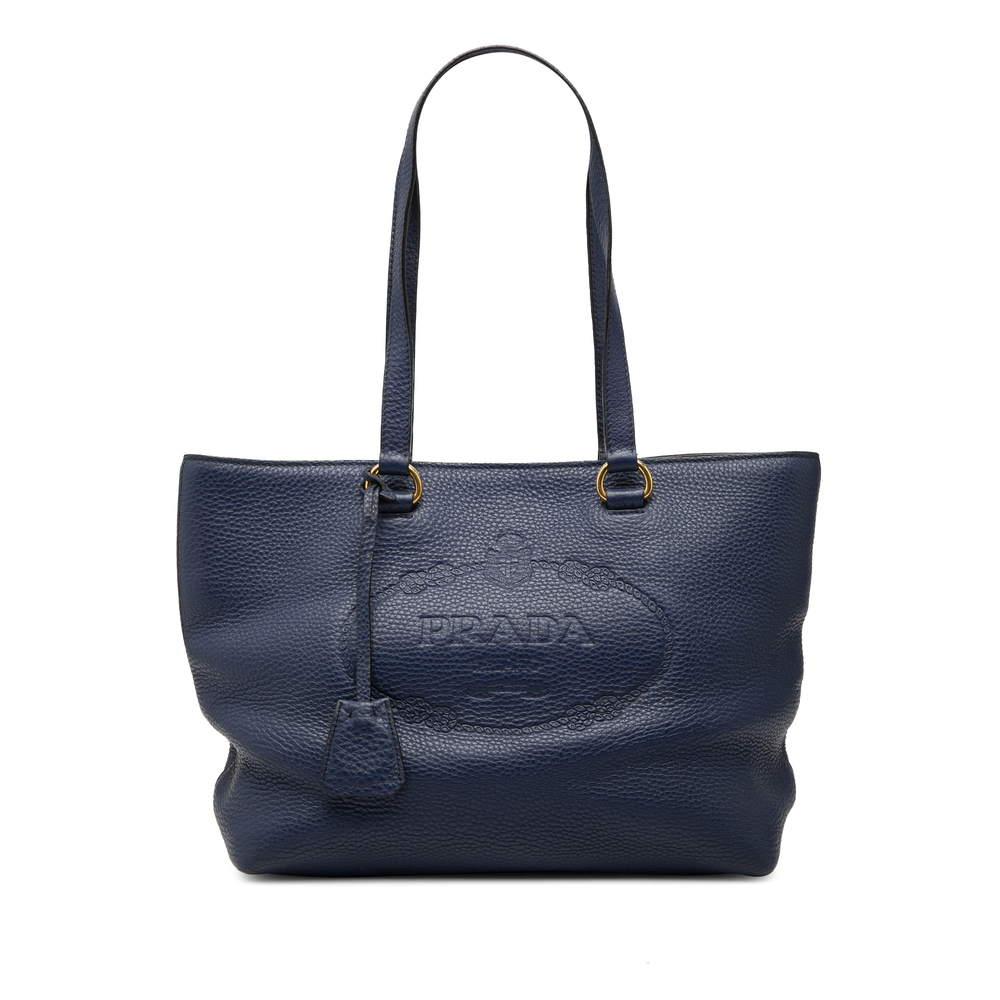 Pre-Loved Prada Vitello Daino Canapa Logo Tote